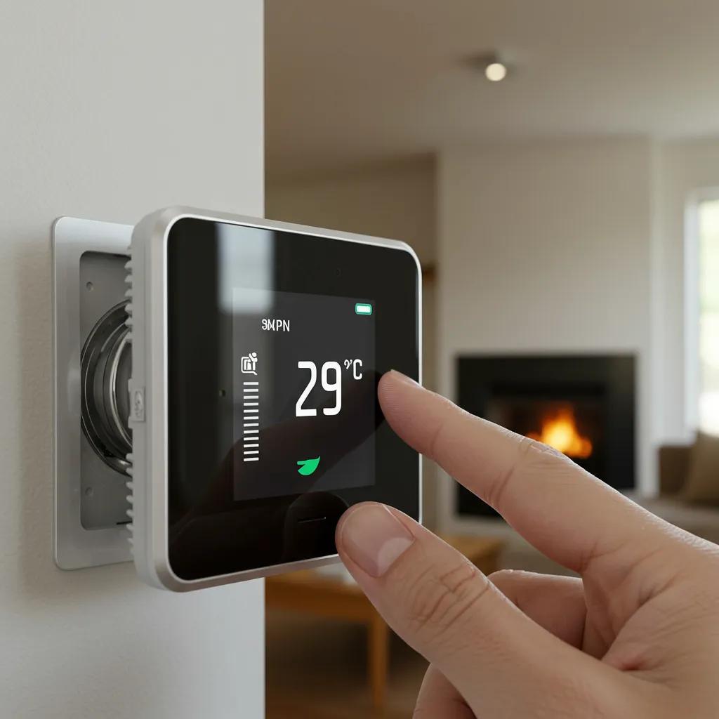 Smart thermostat installation in a modern home, showcasing technology and comfort integration